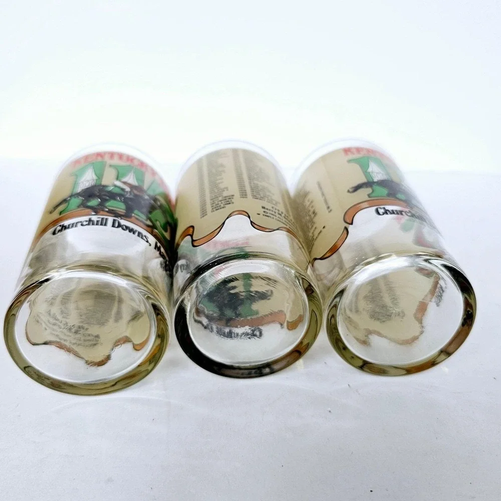 1989 Kentucky Derby 115 Mint Julep Glasses Set of 3 Churchill Downs Horse Racing